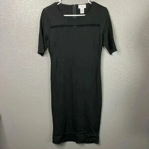 Carmen Marc Valvo Black MIDI Dress Size Small 1175